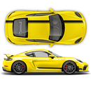 Asymmetrical Racing Stripes set, Cayman / Boxster 2005 - 2018 black