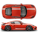 Asymmetrical Racing Stripes set, Cayman / Boxster 2005 - 2018 black