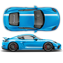 Asymmetrical Racing Stripes set, Cayman / Boxster 2005 - 2018 black