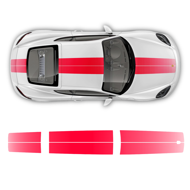 Faded Exclusive Series Double Stripes Over The Top, Cayman / Boxster red