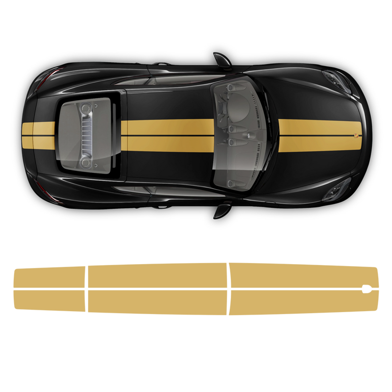 Exclusive Series Double Stripes Over The Top, Cayman / Boxster Black