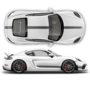 Martini Thin Racing stripes set, Cayman / Boxster Martini Grayscale
