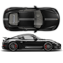 Martini Thin Racing stripes set, Cayman / Boxster Martini Grayscale