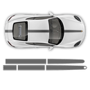 Martini Thin Racing stripes set, Cayman / Boxster Martini Grayscale