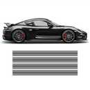 Martini Thin Racing stripes set, Cayman / Boxster Martini Grayscale