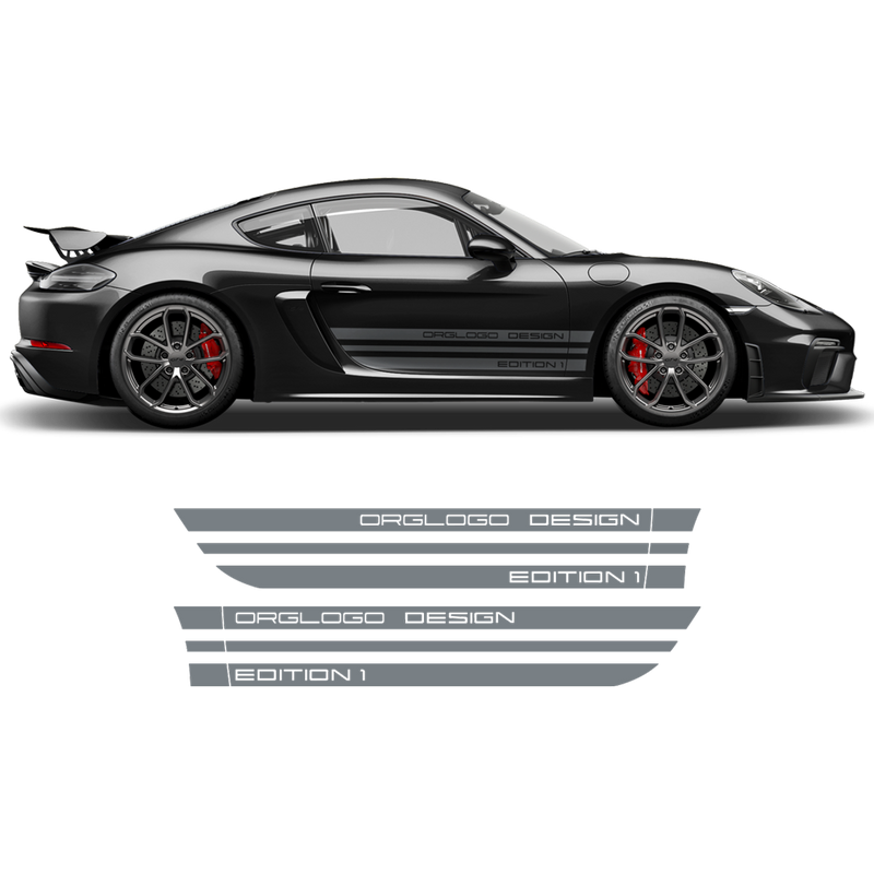 Porsche Design Edition 1 Racing stripes set, Cayman / Boxster 2005 - 2020 black