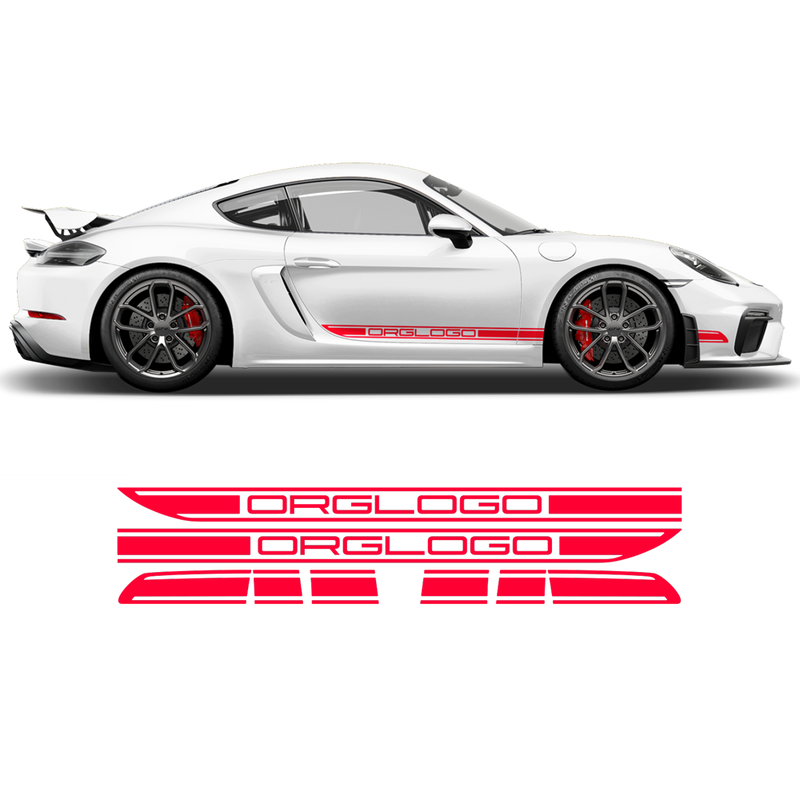 Racing Decals set in one color, Cayman / Boxster 2005 - 2018 black