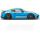 Asymmetrical Racing Stripes set, Cayman / Boxster 2005 - 2018 black