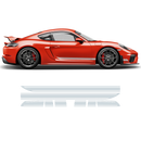 Asymmetrical Racing Stripes set, Cayman / Boxster 2005 - 2018 black