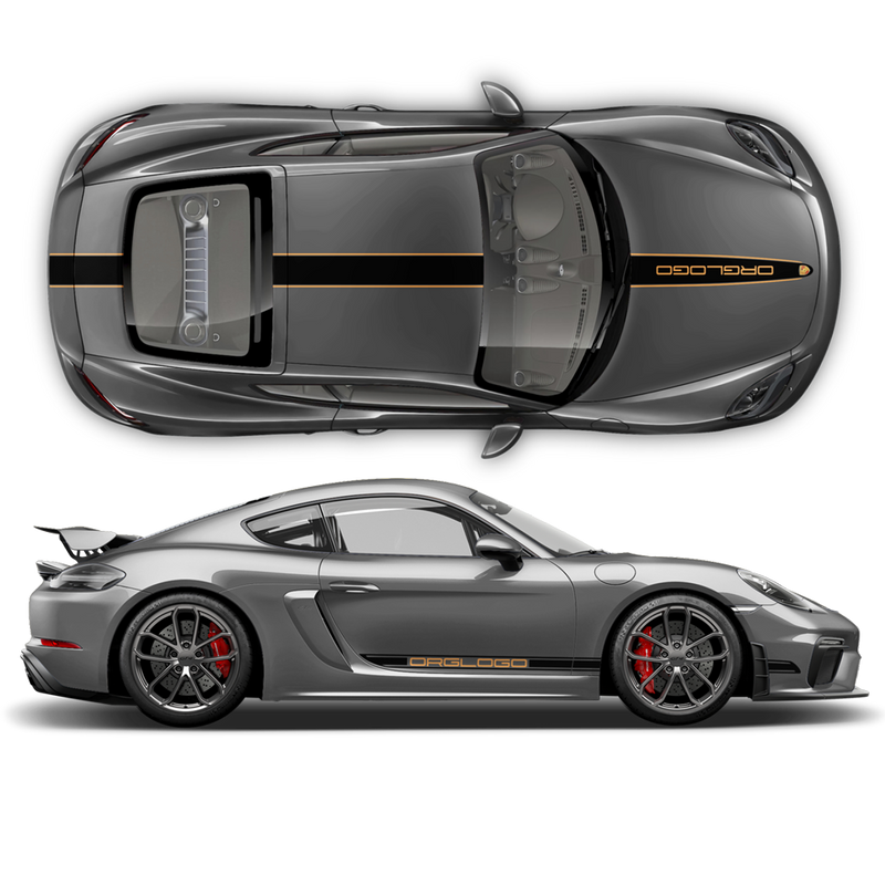 Racing Decals set in two colors, Cayman / Boxster 2005 - 2020 black red