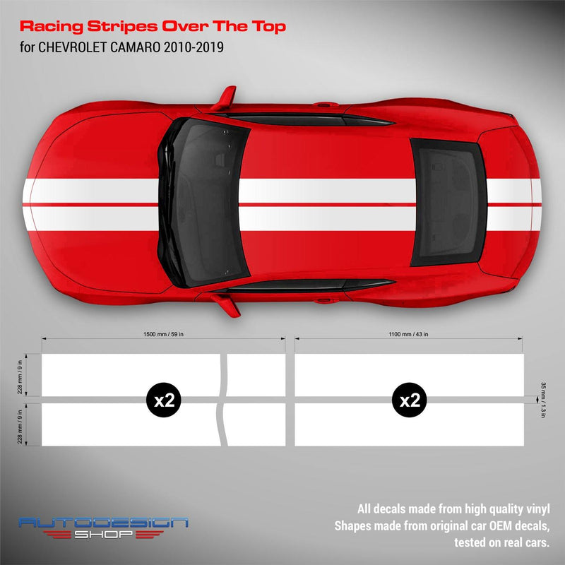 Chevrolet Camaro 2010 - 2019 Racing Stripes Over the Top - autodesign.shop