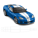 Racing Stripes Over The Top, for Chevrolet Corvette 2005 - 2014