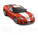 Racing Stripes Over The Top, for Chevrolet Corvette 2005 - 2014