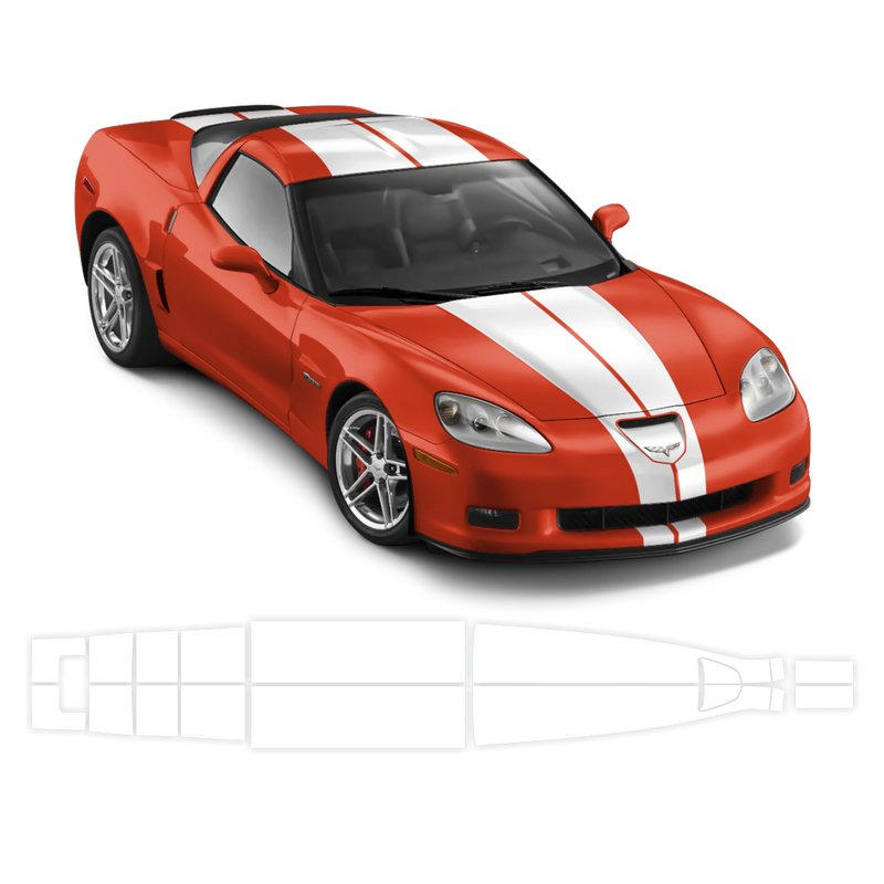 Racing Stripes Over The Top, for Chevrolet Corvette 2005 - 2014