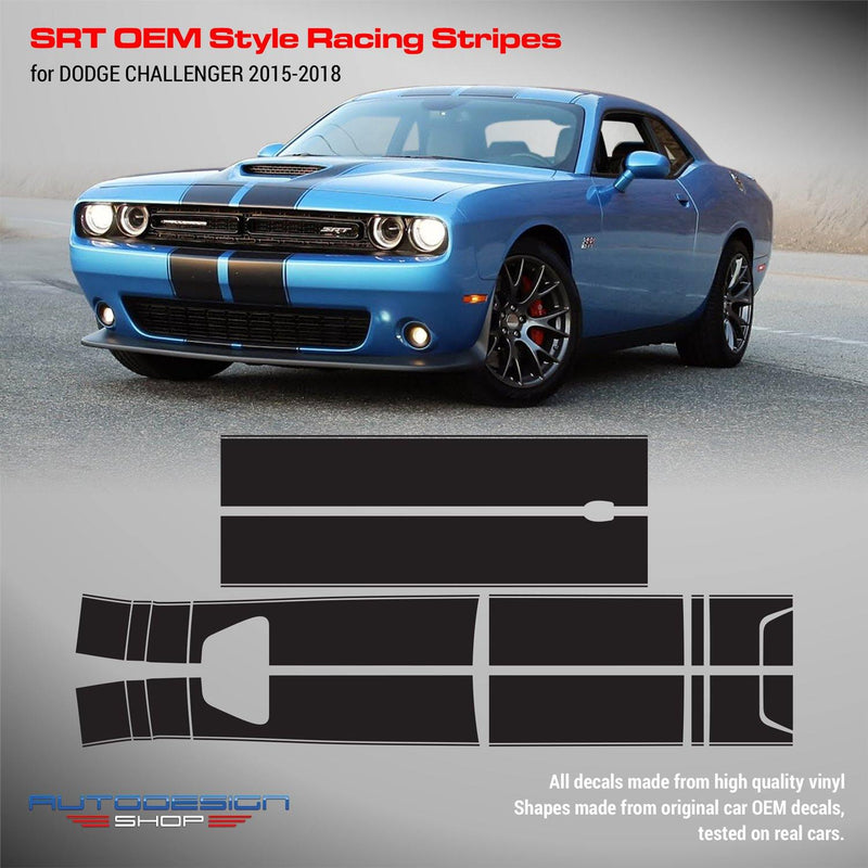 Dodge Challenger 2015 - 2018 SRT Style Racing Stripes - autodesign.shop