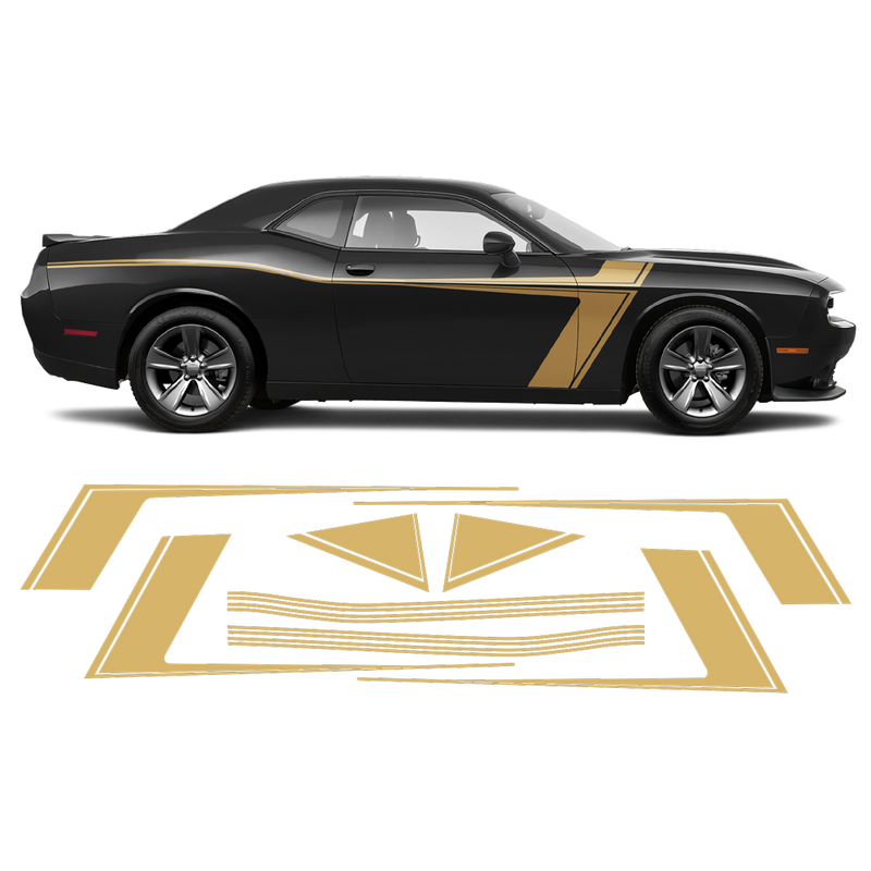 Accent Side Stripes Graphic, Dodge Challenger 2011 - 2020 black