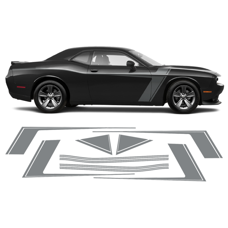 Accent Side Stripes Graphic, Dodge Challenger 2011 - 2020 black