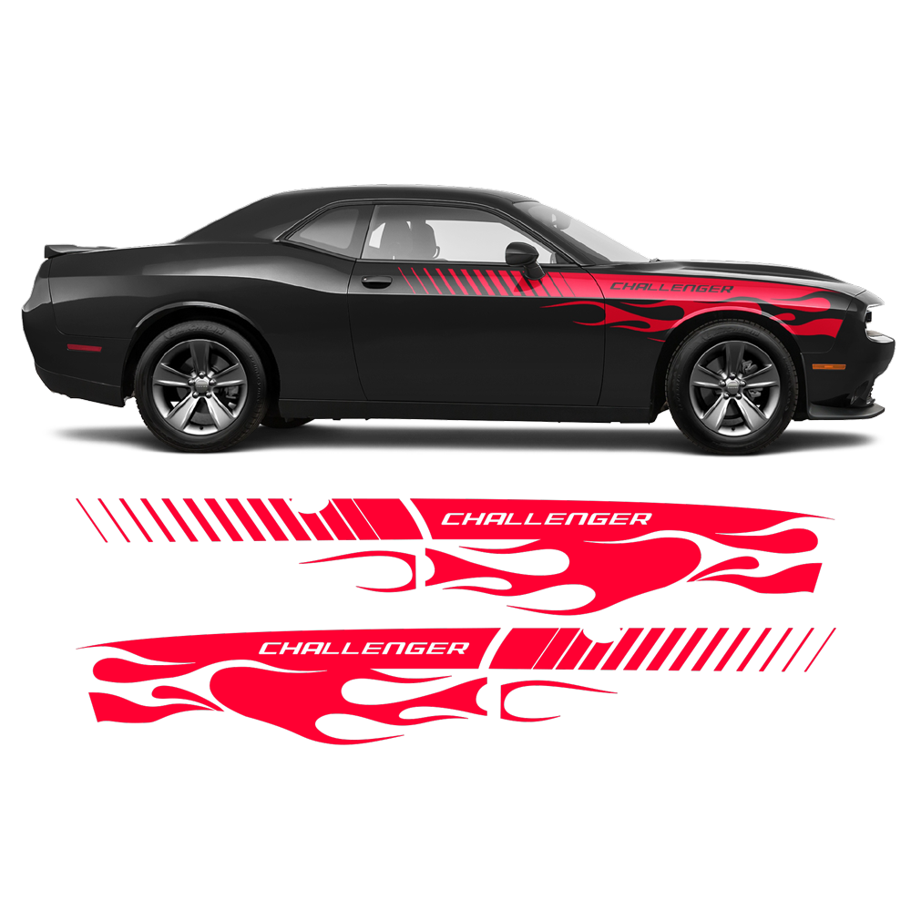 Flame Side Graphics, Dodge Challenger 2011 - 2020