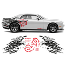Shredded Hellcat Side Graphic, Dodge Challenger 2008 - 2020 black red