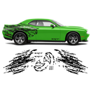 Shredded Hellcat Side Graphic in One Color, Dodge Challenger 2008 - 2020 black
