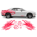 Shredded Hellcat Side Graphic in One Color, Dodge Challenger 2008 - 2020 black