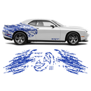 Shredded Hellcat Side Graphic in One Color, Dodge Challenger 2008 - 2020 black