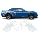 Shredded Hellcat Side Graphic in One Color, Dodge Challenger 2008 - 2020 black