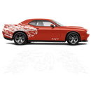 Shredded Hellcat Side Graphic in One Color, Dodge Challenger 2008 - 2020 black