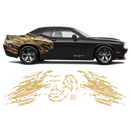Shredded Hellcat Side Graphic in One Color, Dodge Challenger 2008 - 2020 black