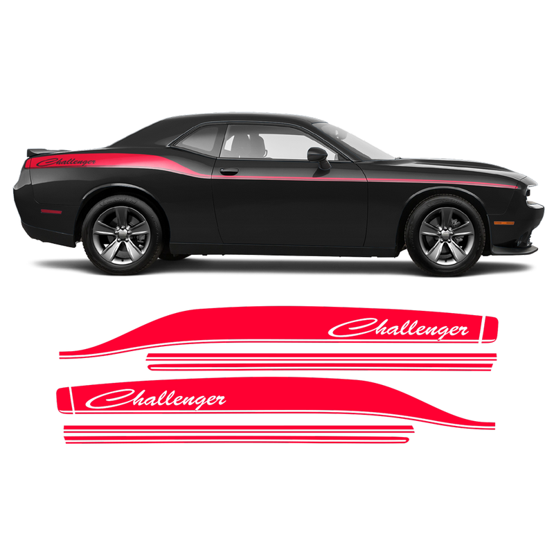 Hennessey Side Stripes Graphic, Dodge Challenger 2008 - 2018 black