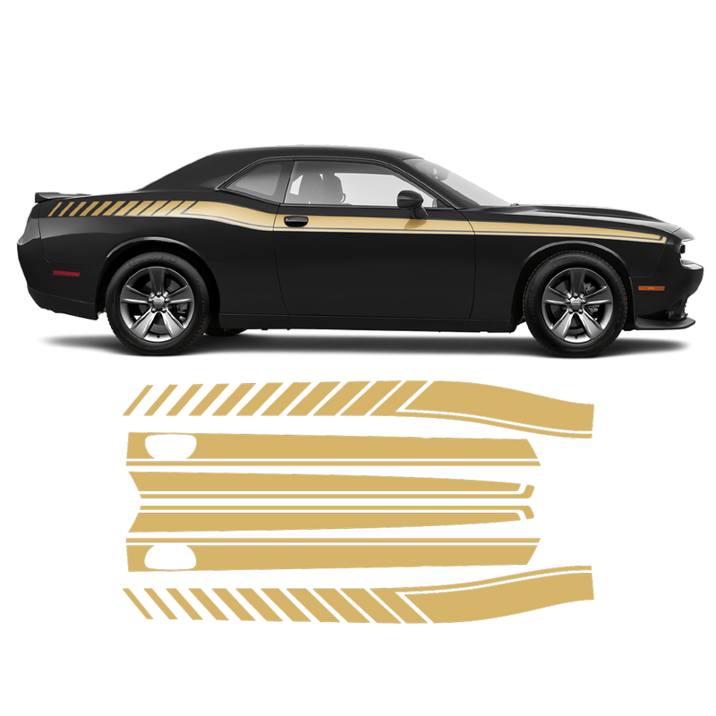 Long Side Stripes, Dodge Challenger 2011 - 2020 black