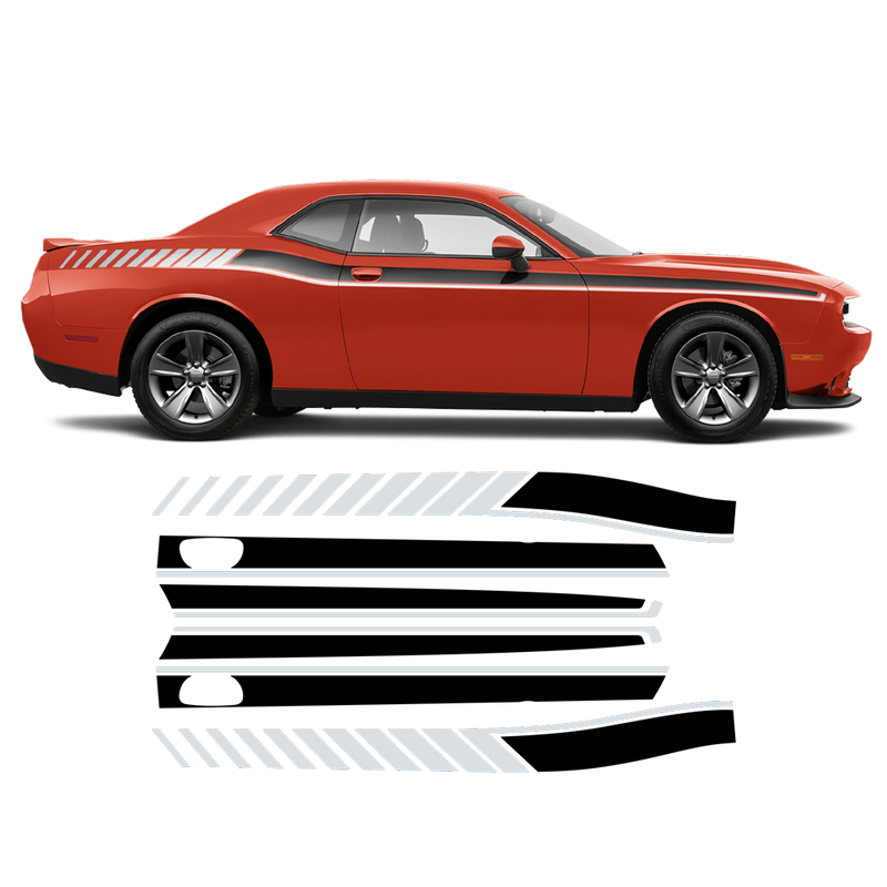 Long Side Stripes two colors, Dodge Challenger 2011 - 2020