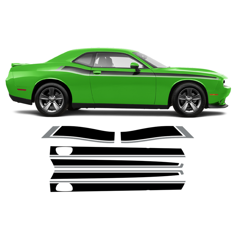 Short Side Stripes in Two Colors, for Dodge Challenger 2011 - 2020