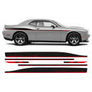 REDLINE Side Stripes, Dodge Challenger 2011-2020 black matt red gloss