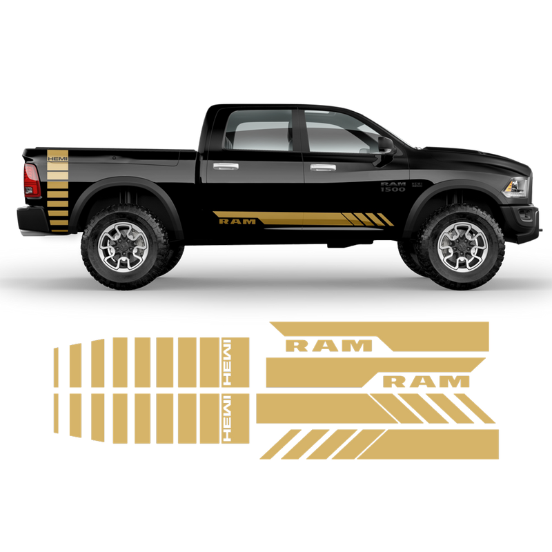 Side stripes graphic, Dodge RAM black