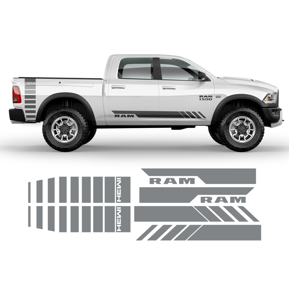 Xotic Tech Black Body Side Door Stripe Sticker For Dodge Ram 1500 2500 3500 2009-2017