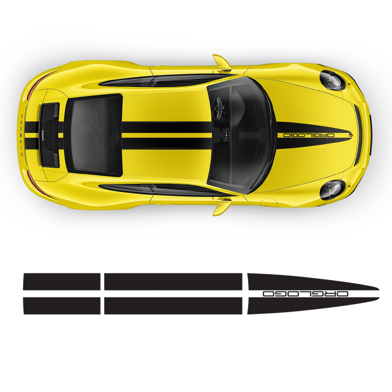 Dual Racing Stripes Over The Top for Carrera / Cayman / Boxster