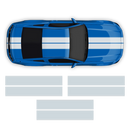 Contoured Double Racing Stripes over the top, for Mustang 2005 - 2019