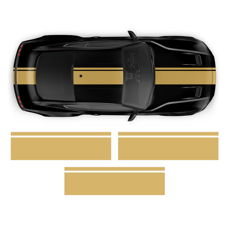 EURO XL Racing Stripes Set, Ford Mustang 2015 - 2020 black