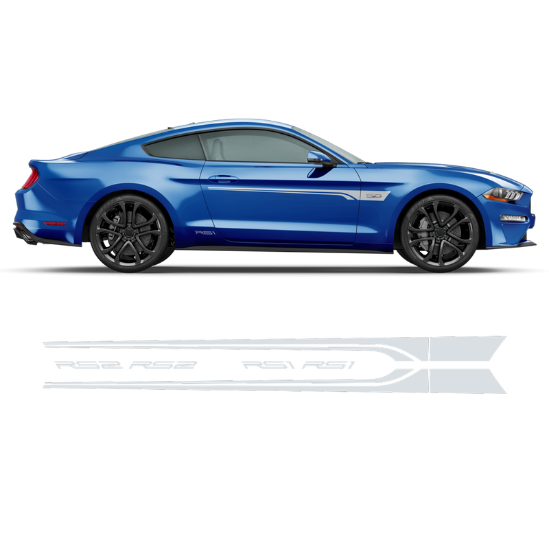 ROUSH Stage1 Stage2 Door Stripes, Ford Mustang 2015 - 2020 black