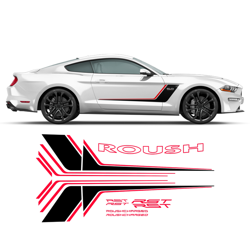 ROUSH Side Graphic Decals set, for Ford Mustang 2015 - 2017