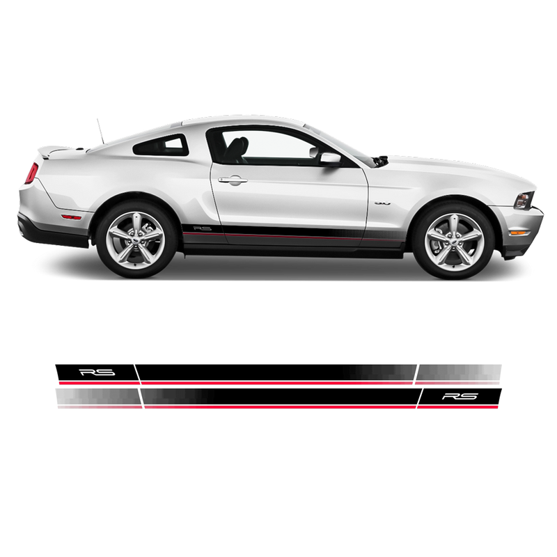 Roush RS / RS1 / RS2 / RS3 faded rocker stripes, Ford Mustang 2010 - 2014
