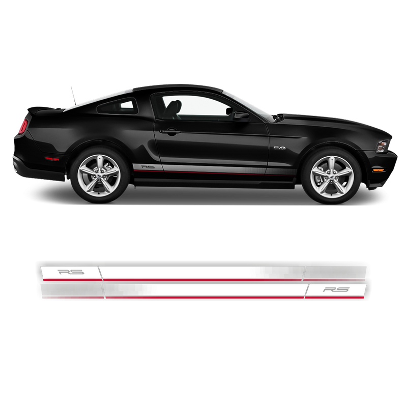 Roush RS / RS1 / RS2 / RS3 faded rocker stripes, Ford Mustang 2010 - 2014