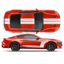 Racing Top Stripes / Side Graphics decals set, for Ford Mustang 2015 - 2023