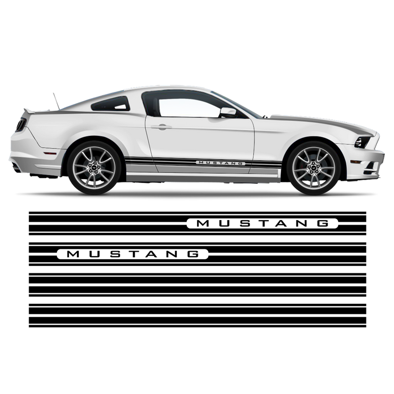 Rocker Panel Stripes for, Ford Mustang 2005 - 2014 black