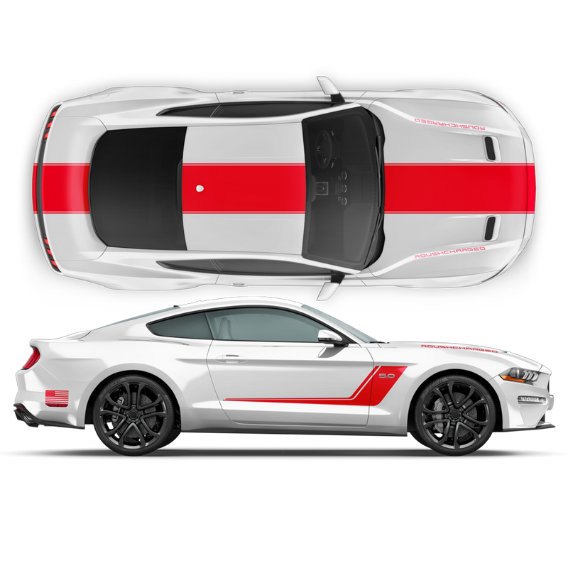 2015-2017 Ford Mustang Racing Stripes | STALLION SLIM 7 Inch Wide Rally Stripes Vinyl Decal Graphics Kit P 517 2015-2017 Ford Mustang Racing Stripes | STALLION SLIM 7 Inch Wide Rally Stripes Vinyl Decal Graphics Kit P 517