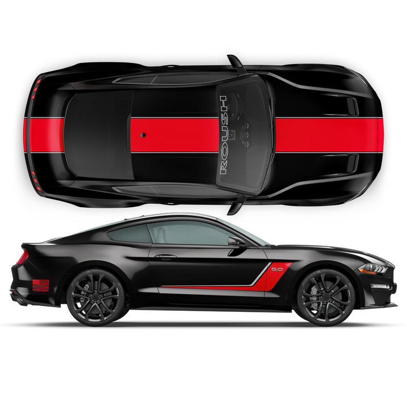 Roush Stage3 Two Colors Racing Stripes Set, for Mustang 2015 - 2019