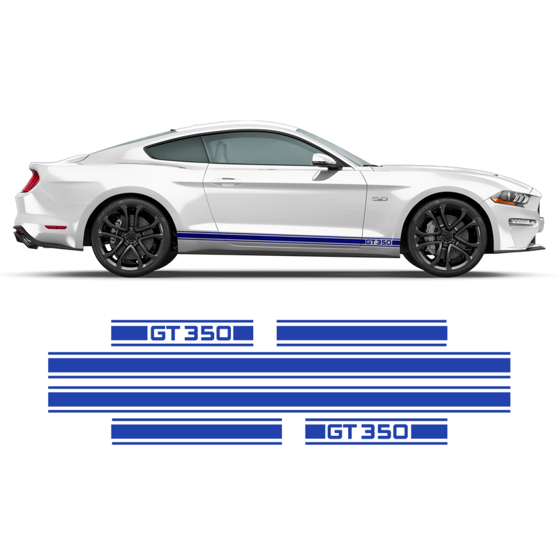 Shelby GT350 Rocker stripes, Ford Mustang 2015 - 2020 black