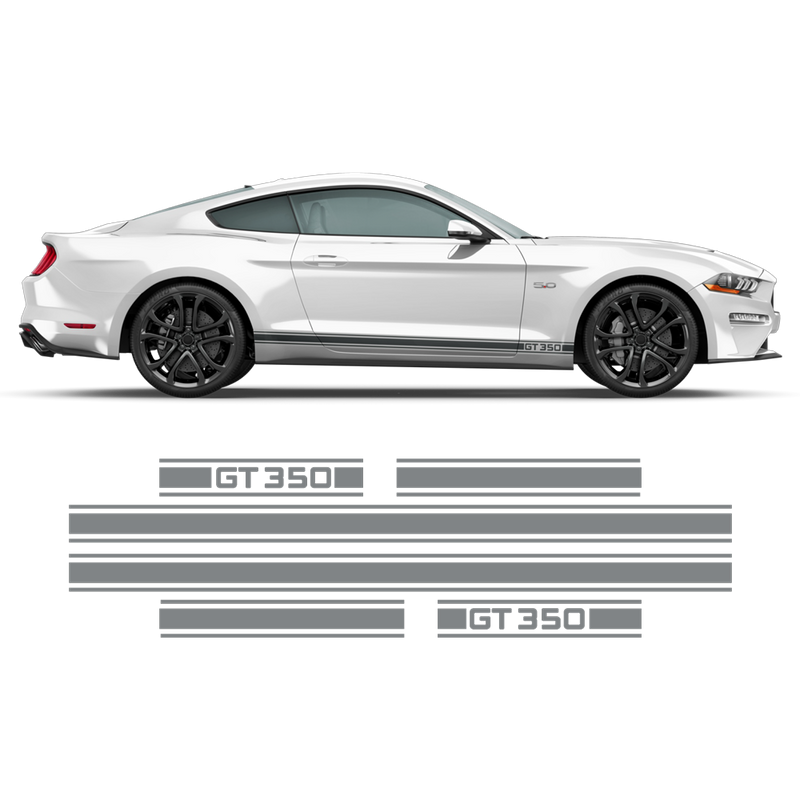 Shelby GT350 Rocker stripes, Ford Mustang 2015 - 2020 black