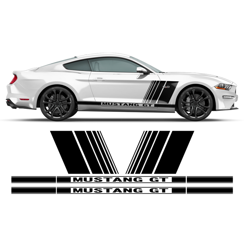 Mustang Side Graphic, for Ford Mustang 2015 - 2020 black